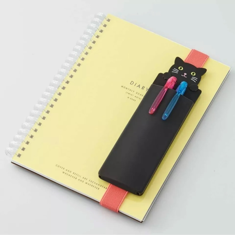 Black Cat Notebook Pen & Pencil Holder
